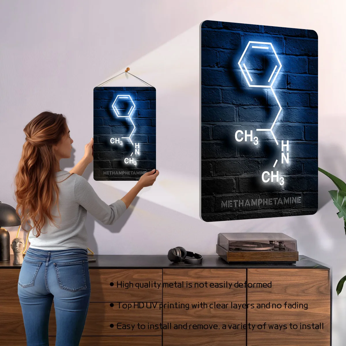 ميث الميثامفيتامين المعادن المشارك خمر الديكور غرفة المعيشة تخصيص معدن القصدير علامات للمنزل جدار الفن الديكور الرجعية