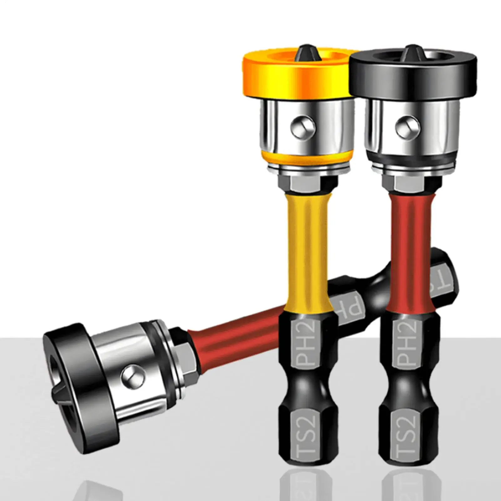 

5pcs Magnetic Positioning Screwdriver Bits 50mm Drywall Screw Bit Gypsum Board Drywall Screw Locating Batch Head Drilling Tool