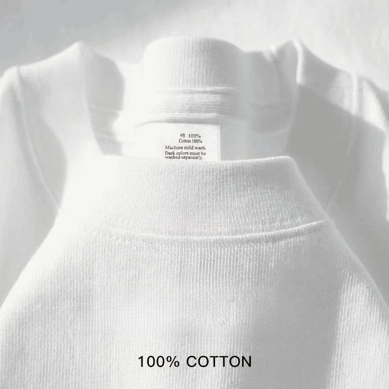 Cotton Men's T Shirts  Short Sleeved Heavyweight Summer Round Neck Loose Breathable Shirt for Men Women Basic Tee