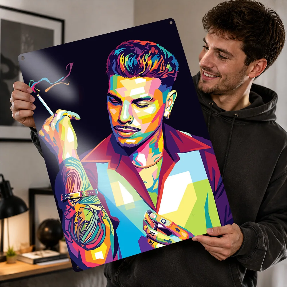Rauw Alejandro Printed Poster Personalized Aluminum Metal Sign Global Pop Star Style Wall Art Enhances Bedroom And Home Office