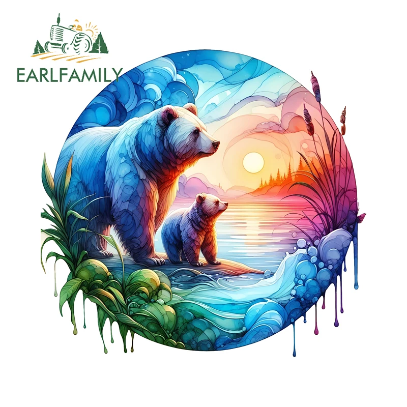 EARLFAMILY Bears Fantasy Colorful Graphics Car Stickers Cool Personality RV Aquaflask Trunk Decals Nice Car Door Protector