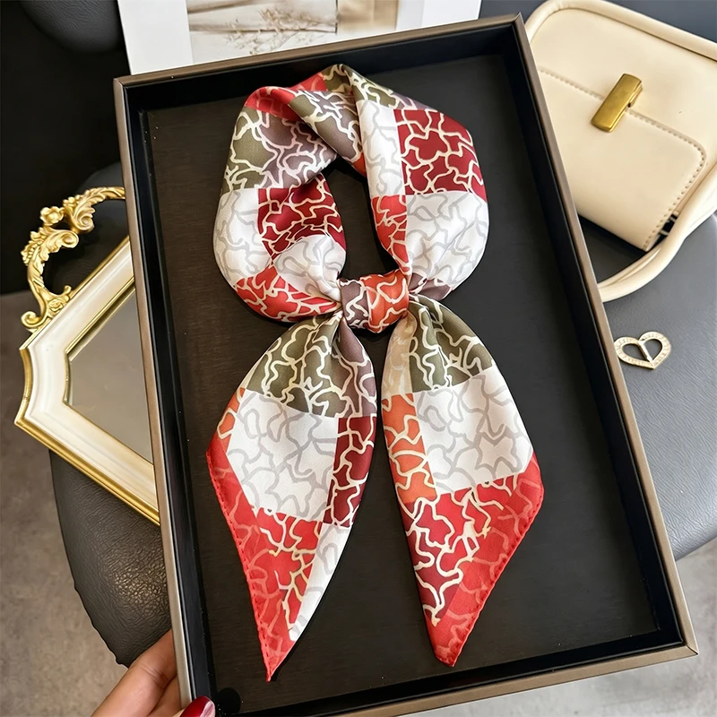 

Hijab Neckerchief Scarf Silk Woman Shawl Wraps Headbands Bandanas Ribbon Neck Scarf Headscarf Designer Luxury Accesories Foulard