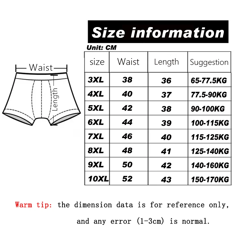Plus 10XL 9XL 170KG Long Men Boxer Underwear Men Underware Boxer Shorts Mens Cotton Long Leg Boxers Underpants for Brand Quality
