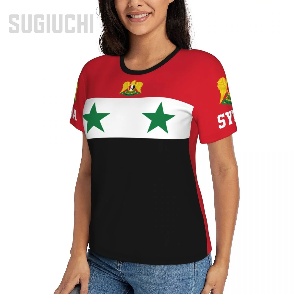 Unisex Nation T-shirt Syria Flag Syrians T-shirts  For Men Women Soccer Football Fans Gifts Custom clothes tee view 5