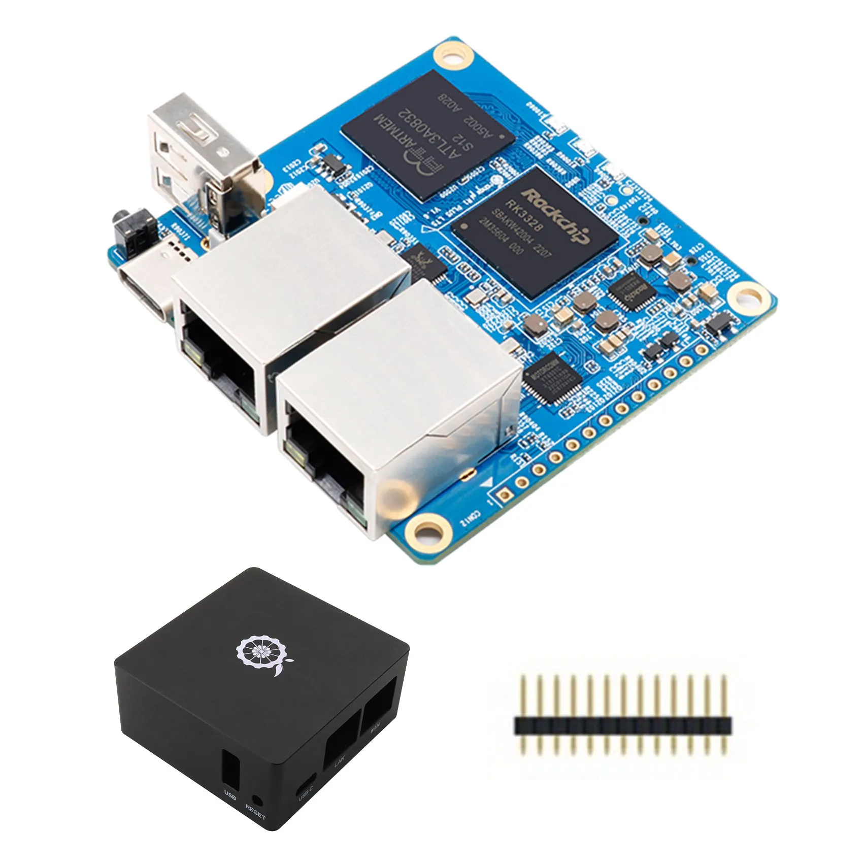 For Orange Pi R1 Plus LTS Development Board+Case 1GB DDR3 Rockchip RK3328 Open Source Run Android9/Ubuntu/OpenWRT OS