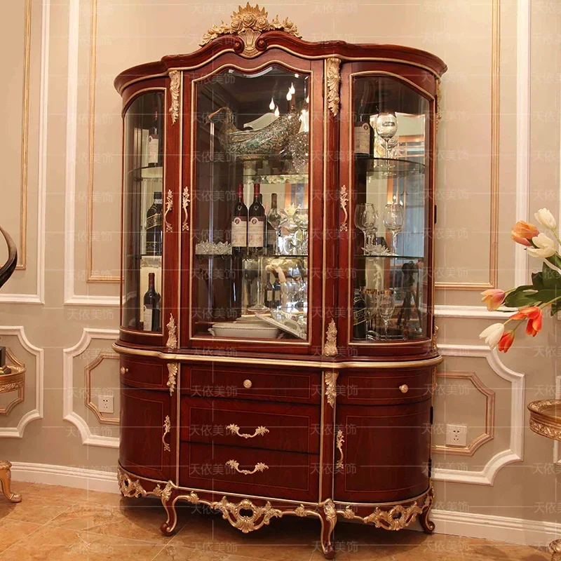 European vintage to do old side cabinet semi-circle living room three door wine cabinet Italian luxury palace wine cabinet