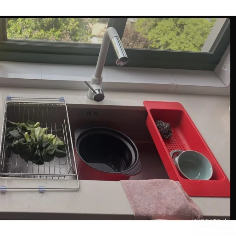 Filter Basket Household Kitchen Sink Plastic Drain Rack Sink Vegetable Wash Bowl Chopsticks Knives Forks Spoons Drain Basket