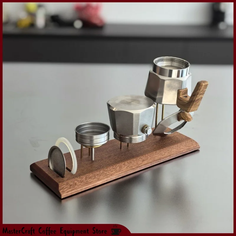 Wooden Drying Rack and Storage Holder for Bialetti 1–6 cups Moka Pot Coffee Maker Compatible with Kobro Moka Pot Drainage Stand
