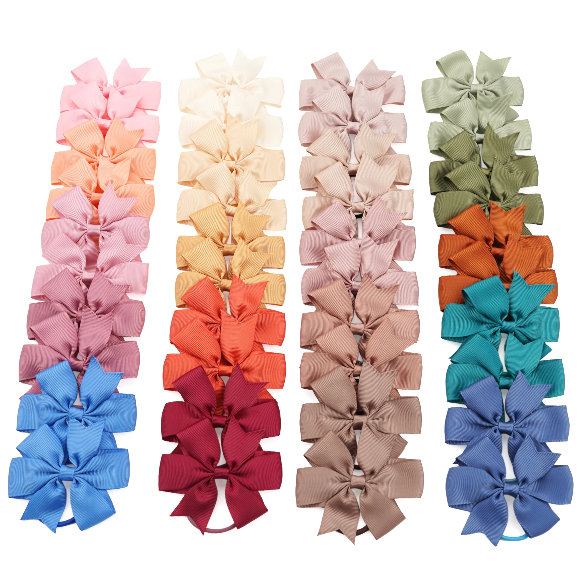 

3.5" Grosgrain Ribbon Pigtail Hair Bows Elastic Hair Ties Hair Bands Holders Hair Accessories for Baby Girls Infants Toddler