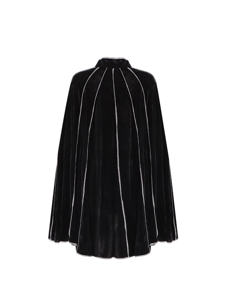 Mittelalter liche Halloween Cosplay Kostüm Cape Renaissance Umhang schwarz Schal Karneval Party Bühnen performance für Mann Frau neu 2024 – Detail 4