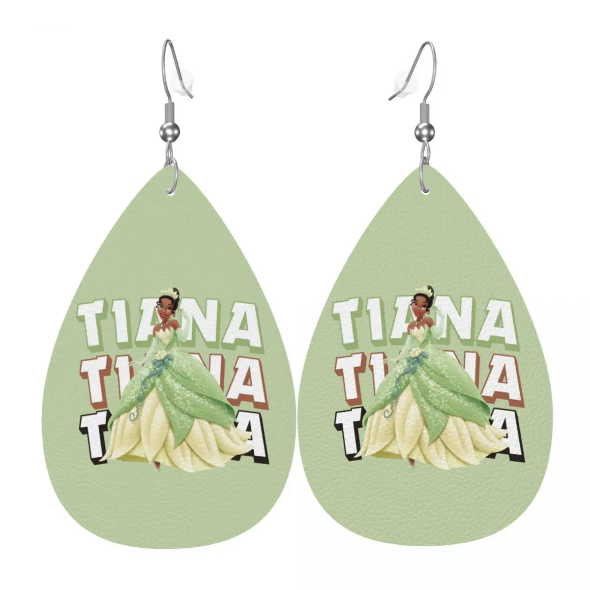 

Tiana Princess Leather Teardrop Earrings Fashion For Women The Princess And The Frog Jewelry Accessories For Valentine's Day