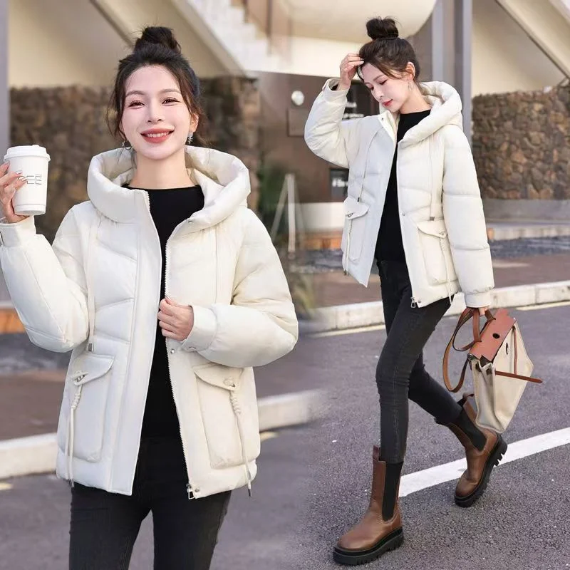 Korean Fashion Hooded Cotton-padded Winter Short 2024 In New Cotton-padded Jacket Coat Thickened Loose Thin Cotton-padded Jacket