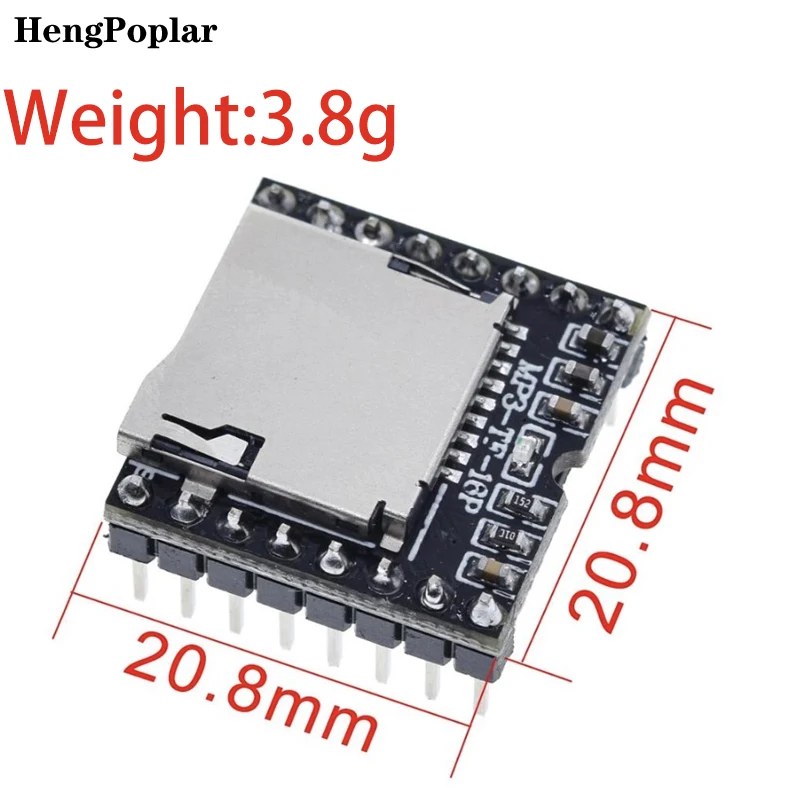 Imagem -04 - Mini Mp3 Player Module para Arduino Uno tf Card u Disk Audio Voice Module Board df Play Atacado Mp3-tf16p 30 Pcs