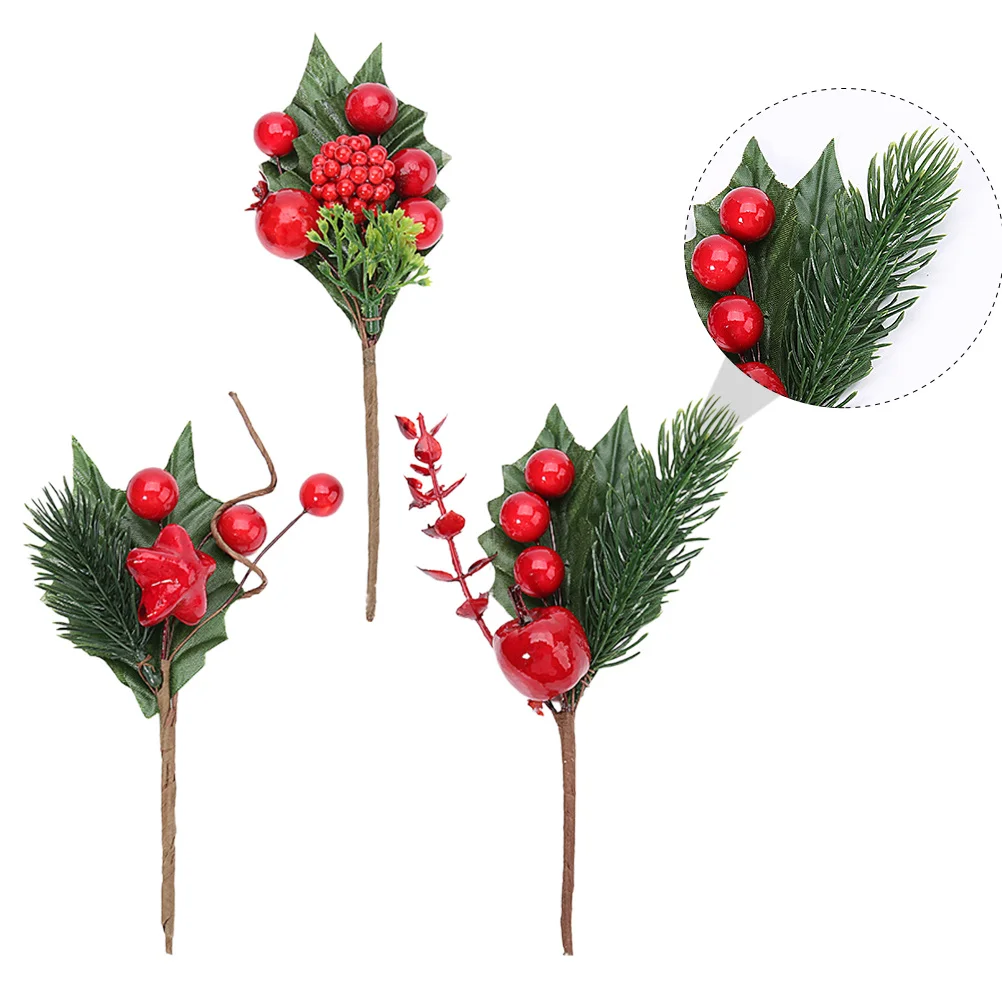 

1Set Simulated Berry Bouquet Plastic Eco-Friendly Bright Red Christmas Photo Props Wedding Decoration Simulated Berry Bouquet