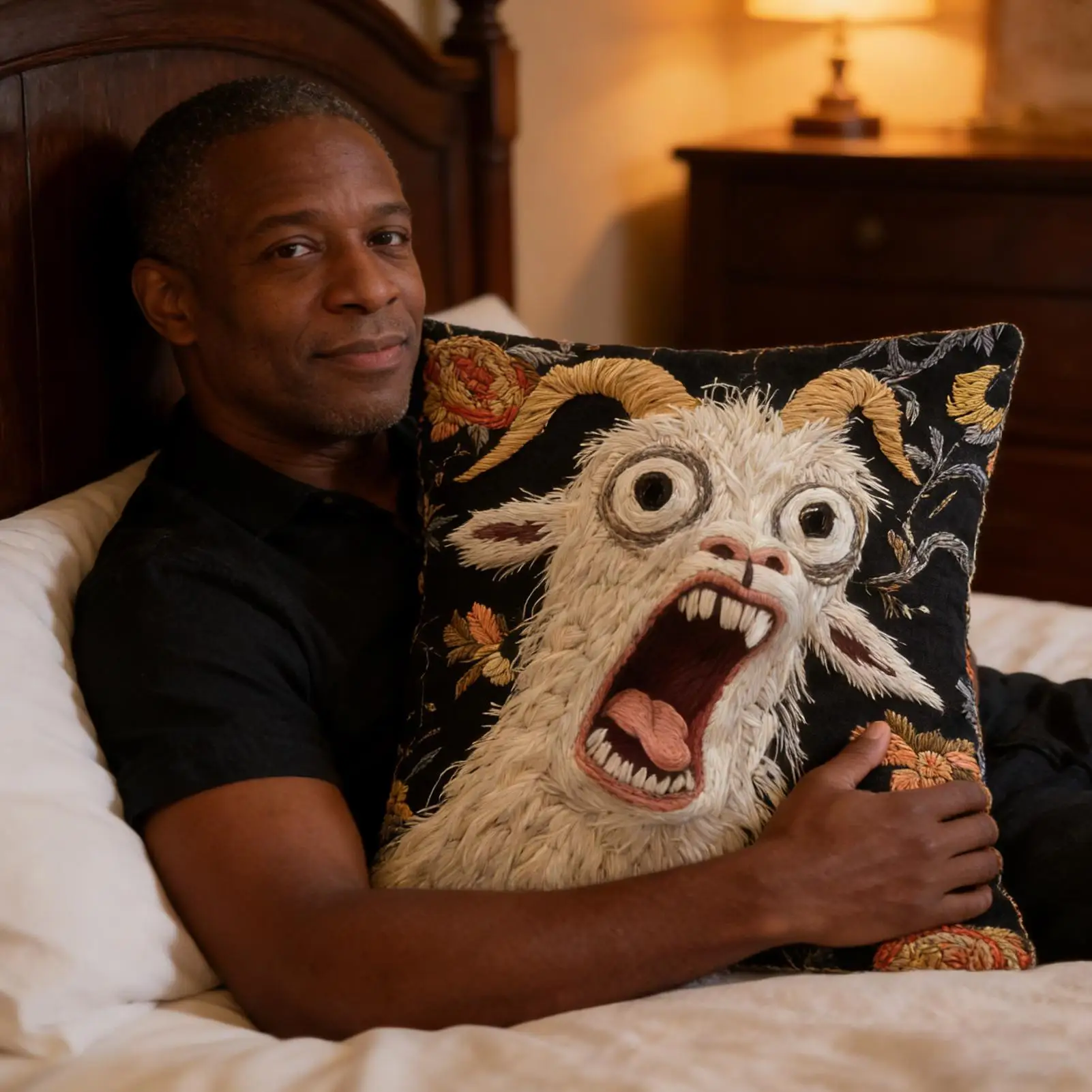 Spooky Goat Face Cushion Cover Soft Pillow Covers Funny Screaming Goat Home Decor Decorative For Couch Sofa Chair Bed Car