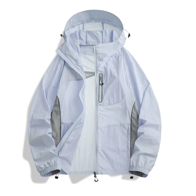 

Summer Men's New Style Fashion Hooded Sun Protection Jacket Thin Lightweight Sunscreen Outerwear Men's UV Protection Clothing