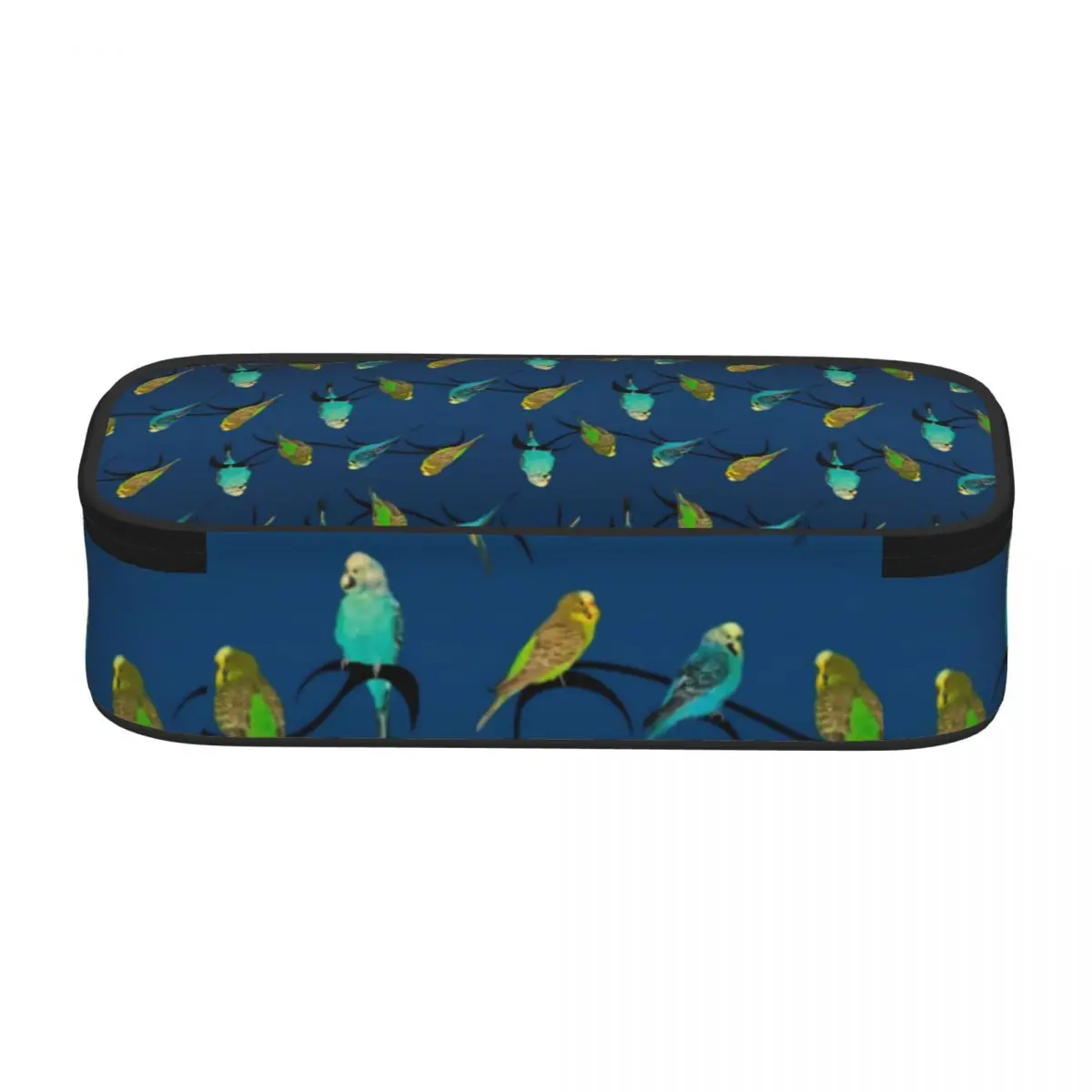 Birds Pet Print Pencil Case Budgie Frenzy For Child Back to School Zipper Pencil Box Big Cool Pen Bags