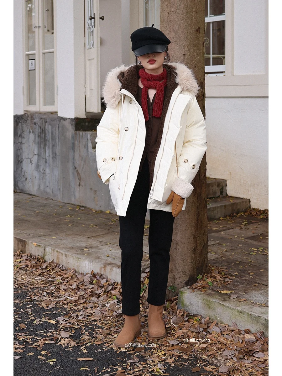 Casual Fce Lined Denim Trousers High Waist Button Detail High Comfortable Autumn Commute Sle Women's Ankle Length Pants