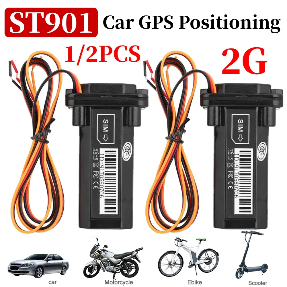 

1/2PC 2G Mini Tracker Waterproof Builtin Battery GPS ST-901 for Car vehicle gps device 4 PIN Cable with Relay for Remote Control