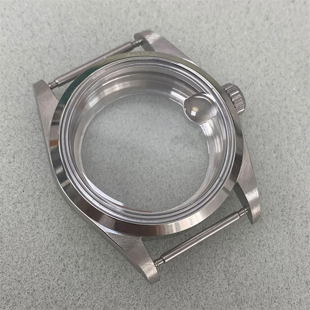 36mm Steel Oyster-type Case Acrylic Crystal Magnifier Screw in Crown Incline Bezel For NH35/ NH36 4R Movt Modify Accessories