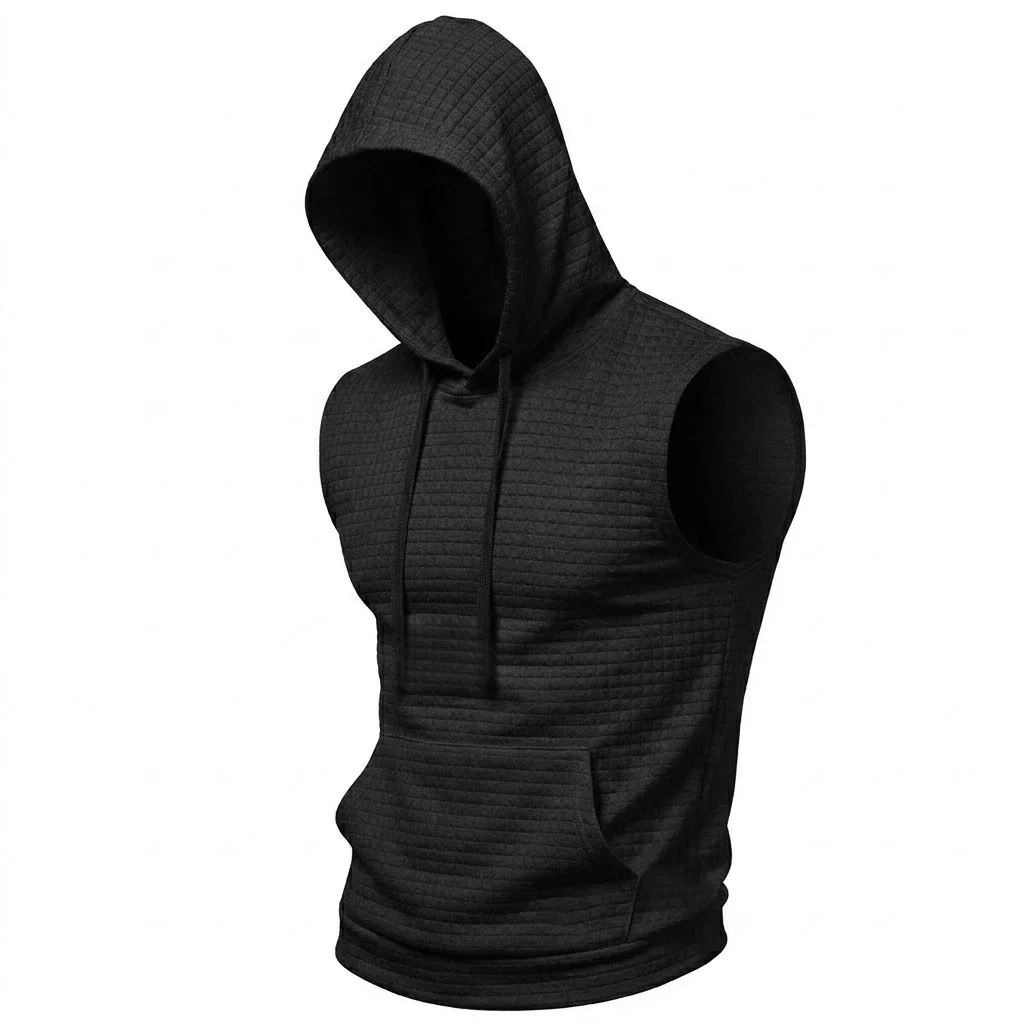 Solid Color 2025 Brand New Men's Tank Tops Vest Sleeveless Tees For Male Hooded Man Vests Tops Hip Hop Men Tank Top T shirt