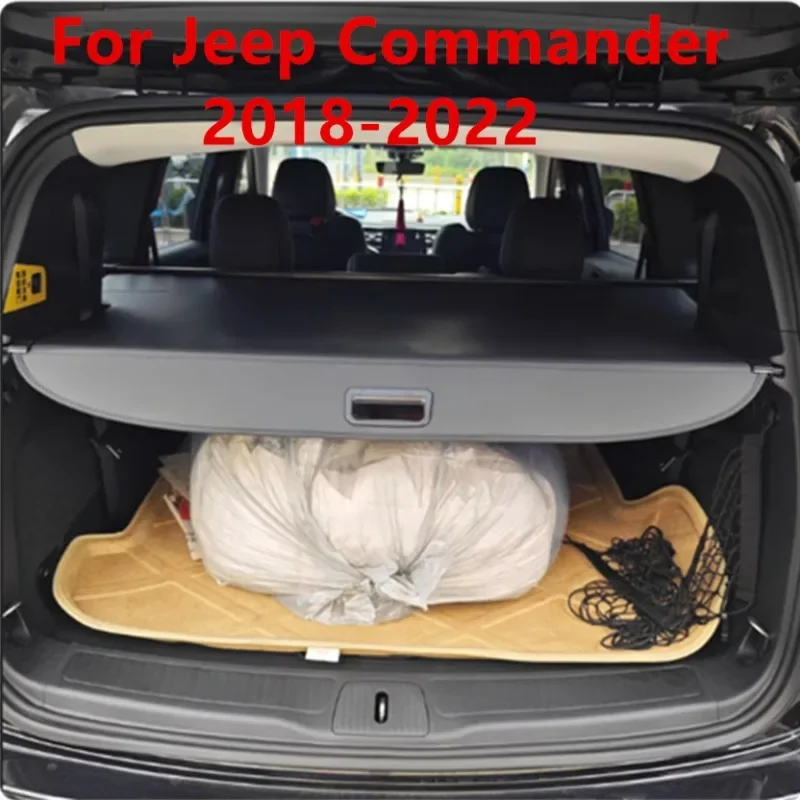 Car Accessories Rear Parcel Shelf Trunk Cover Material Curtain Retractable Spacer Rear Racks For Jeep Commander 2018-2022