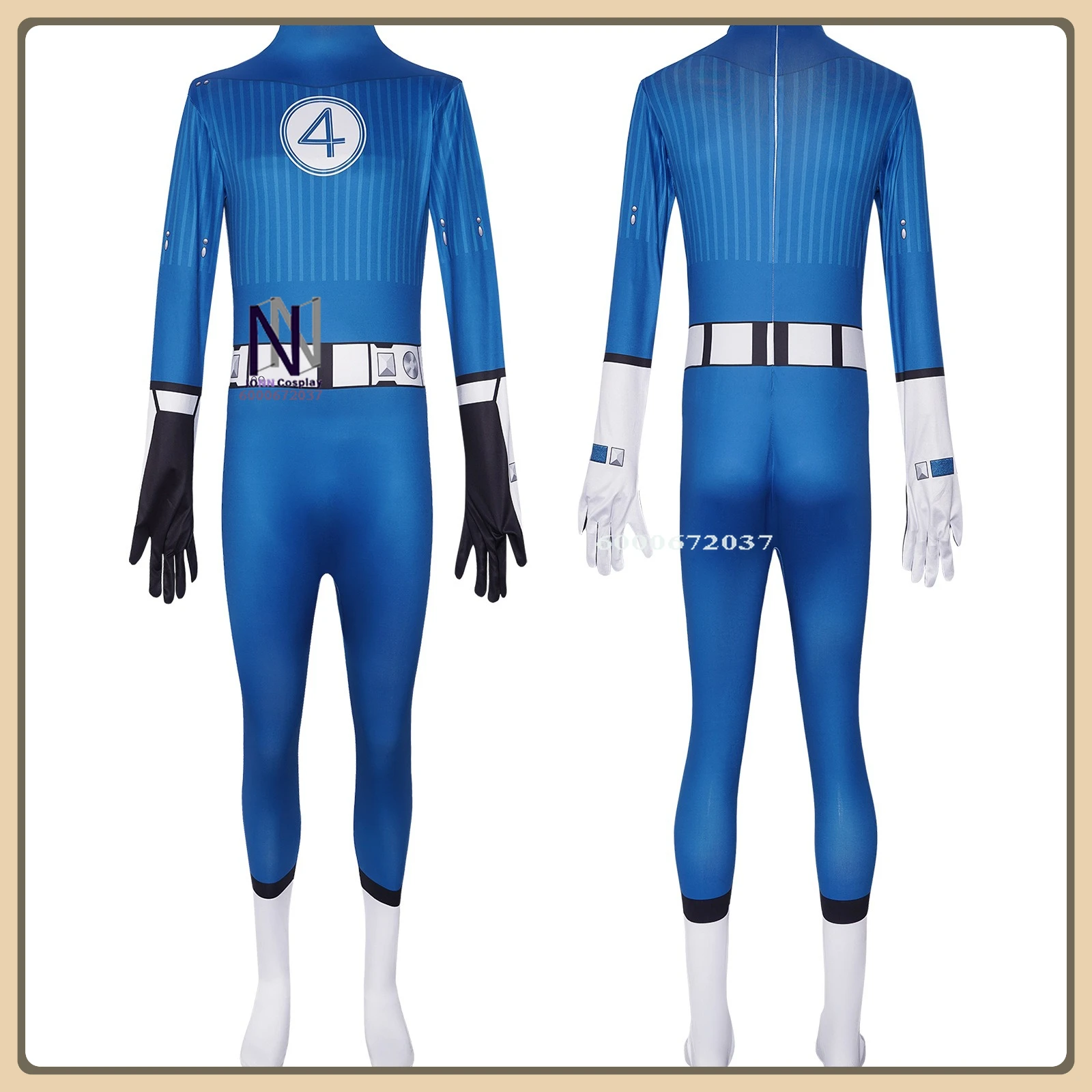 

Mr. Fantastic Human Torch Role Playing Costume Retro Superhero Bodysuit Full Set High Quality Halloween Party Suit (Male/Female)