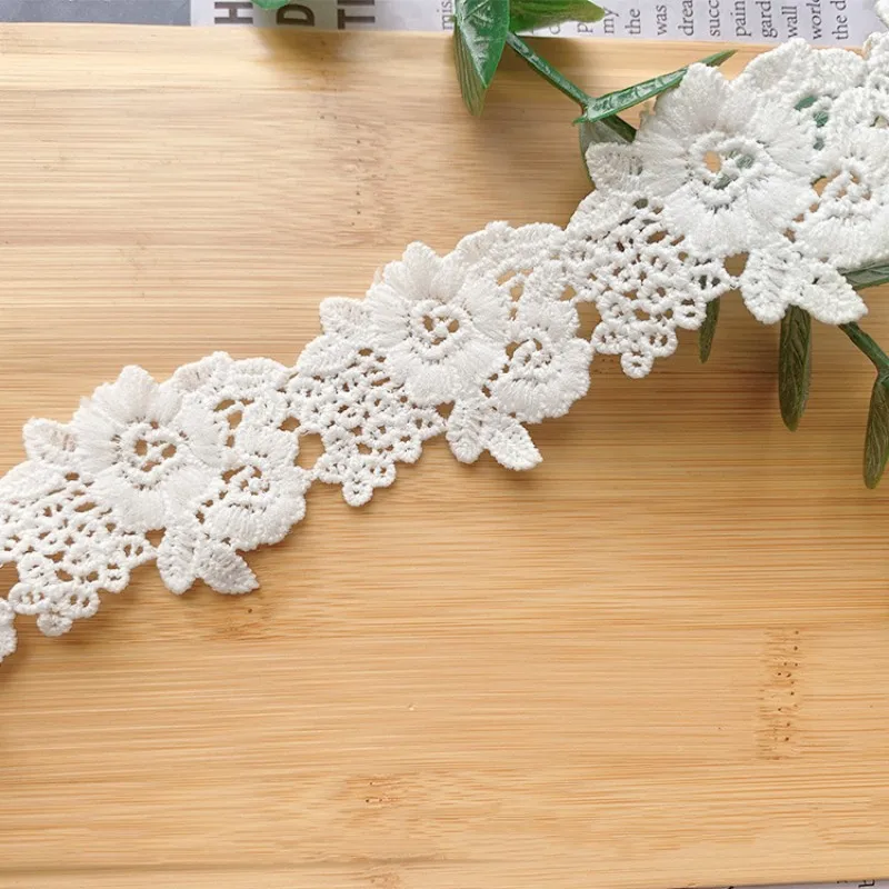 Promotion Exquisite White Water Soluble Embroidery Lace DIY Wedding Dress Headwear Clothing Pocket Edge Skirt Sewing Accessories