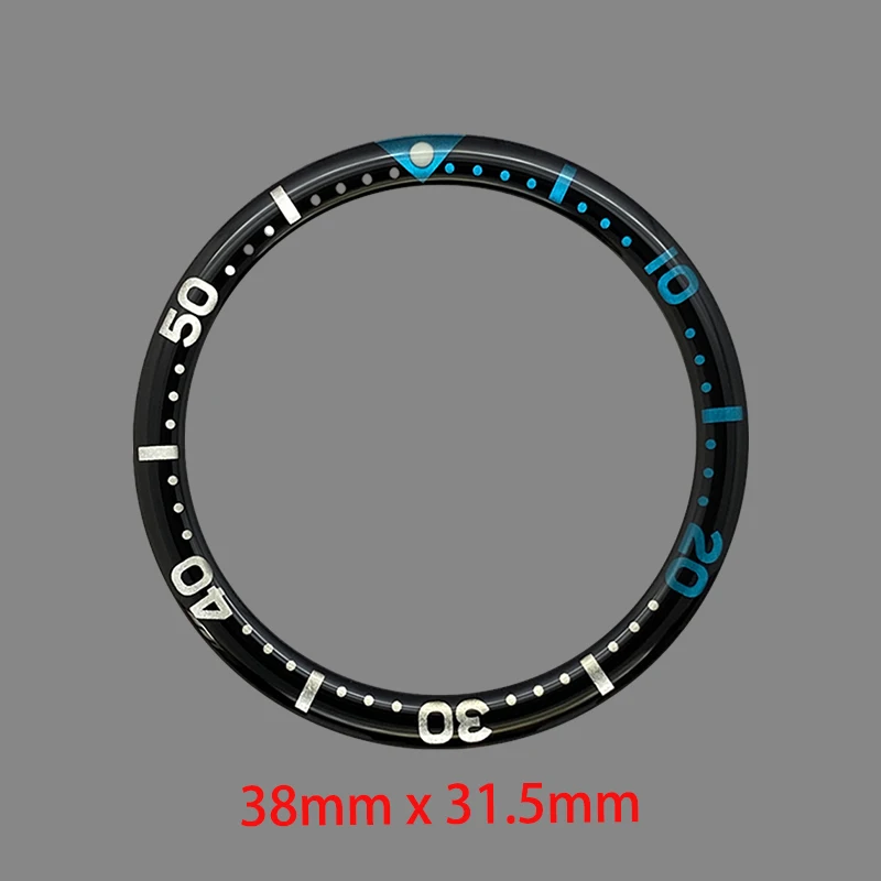 Модное алюминиевое кольцо из смолы 38 мм подходит для SKX007 SKX009 SRPD Diver Watch Case NH35 NH36 Механизм Корпус безеля Кольца Ремонтные детали