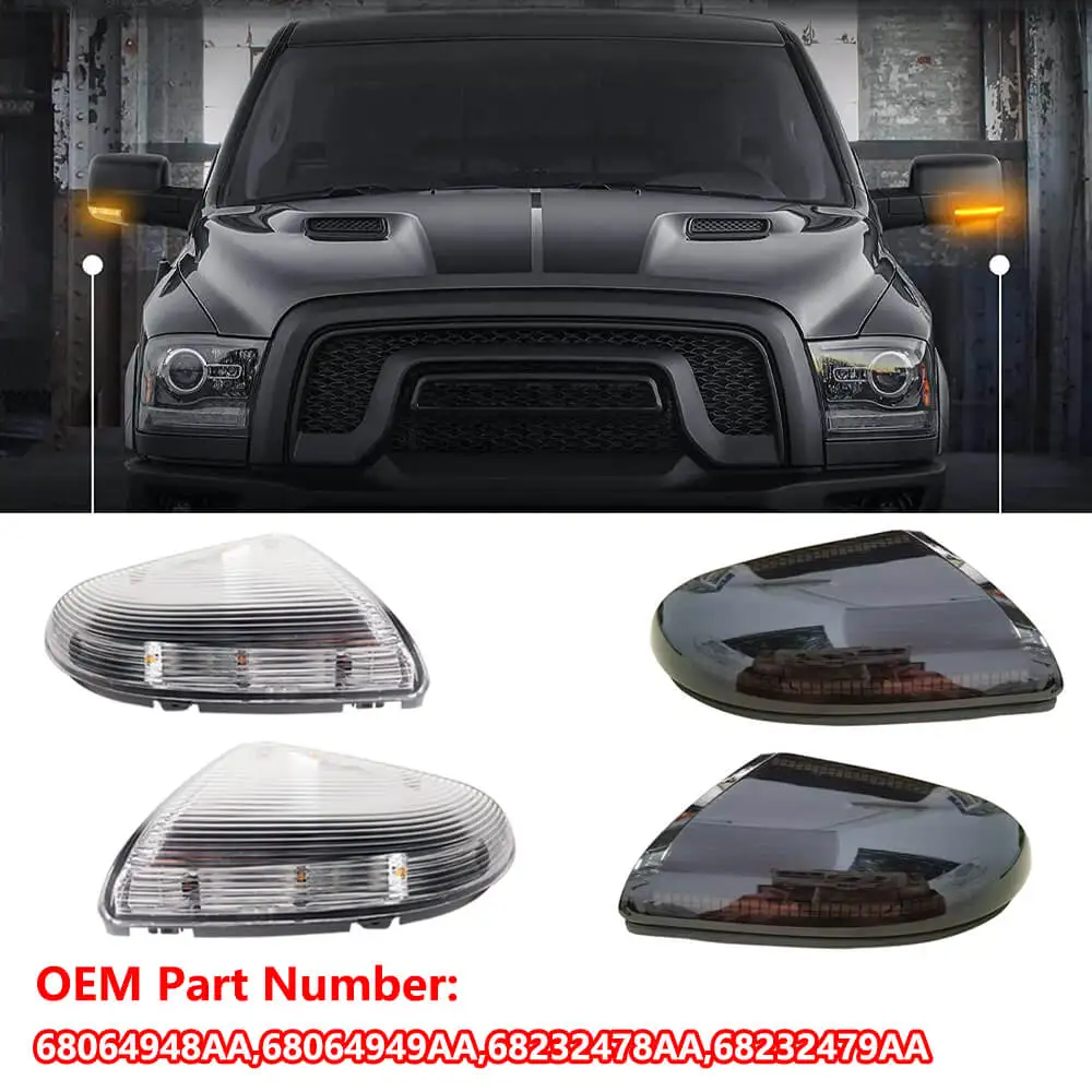 Luz LED de Señal de Giro para Espejo Lateral y Luz de Cortesía para Dodge RAM 1500, RAM 2500, 3500 y RAM 1500 Classic OEM 68064949AA 68064948AA