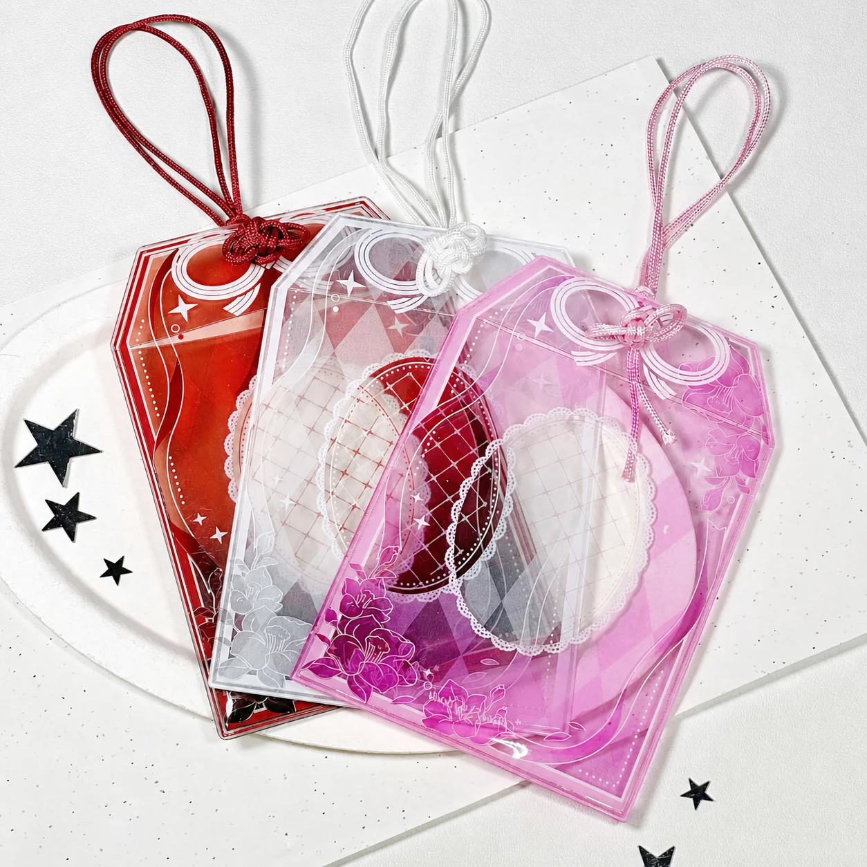 Pvc Card Sleeve Hard Ita Bag Hanging Charm Small Card Holder Decorative Omamori Card Holder For Badges Bag Accessories