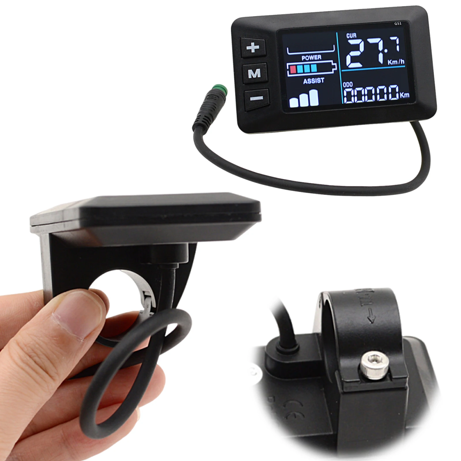 G51 Electric Bike Scooter Speedometer with 5 Core LCD Display Bike Computer E-Bicycle Display Screen for 24V 36V 48V Vehicles view 3