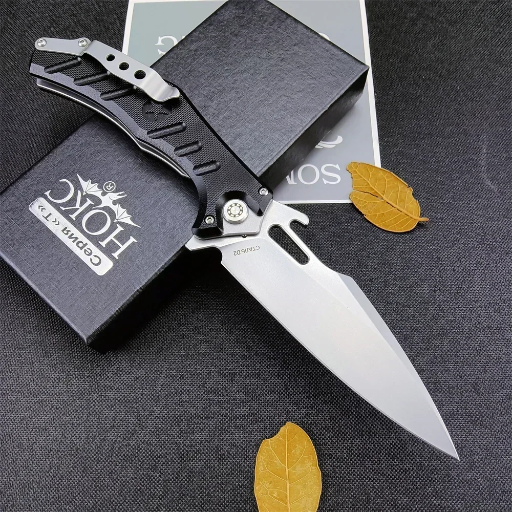 Russian HOKC EDC Pocket Folding Knife D2 Blade G10 Handle Multi-fuctional Outdoor Camping Hunting Portable Utility Hand Knives