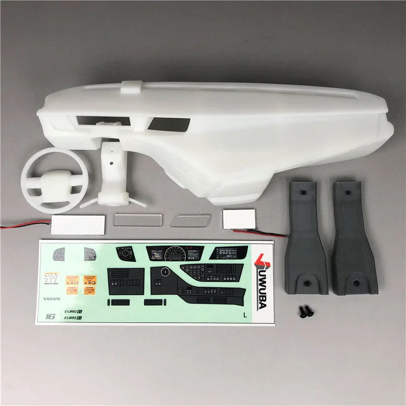 FH16 750 Left And Right Peptide Interior Stickers White For 1/14 Tamiyaa RC Truck Tractor 56360 VOLVOO JUWUBA Toy Model Parts