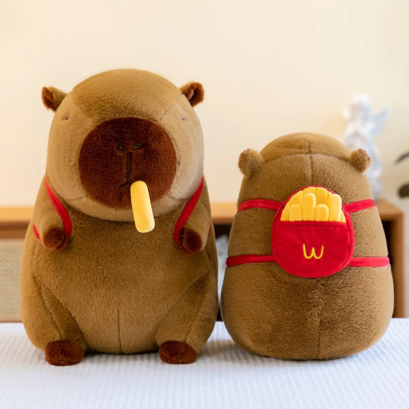 25/30cm Plush Capybara Stuffed Doll Cute French Fries Capybara Plush Kawaii Animal Toy Children's Birthday Gift Doll Kids Toys