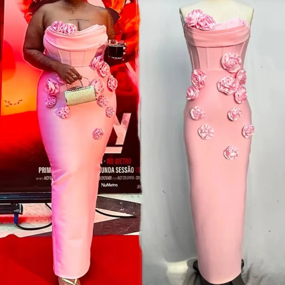 

Luxury Sexy 3D Flowers Prom Dress Sleeveless Slim Fit Maxi Dress Exquisite High Quality Prom Party Gowns for Women Customized