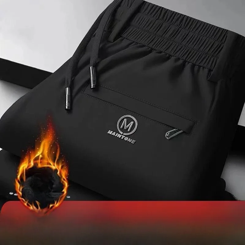 

Thiened Fce Lined Work Trousers Men's Autumn Winter Straight Leg Construction Site Wear Resistant Dir Dad Sle Pants