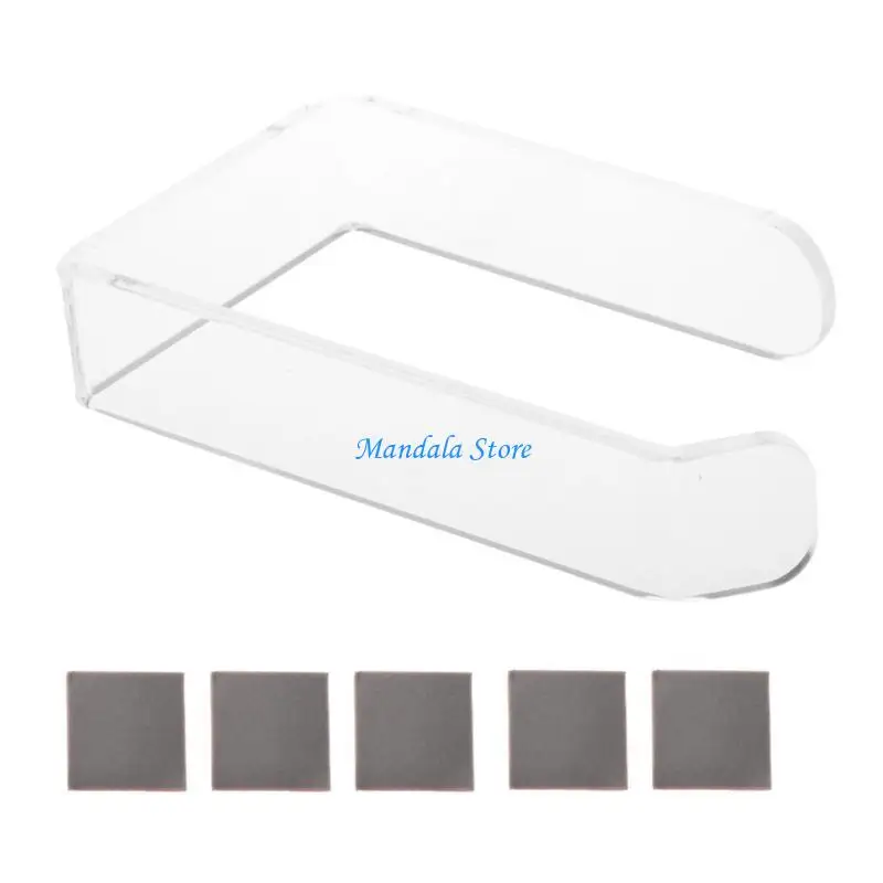 U2JC Toilet Paper Holder Acrylic Toilet Roll Holder Adhesive In Bathroom Rack