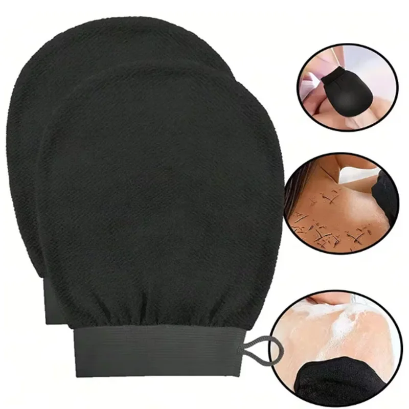 1/2Pcs Moroccan Hammam Bath Scrub Glove Exfoliating Body Facial Tan Massage Glove Exfoliator Glove Random Color Bath Shower Wash