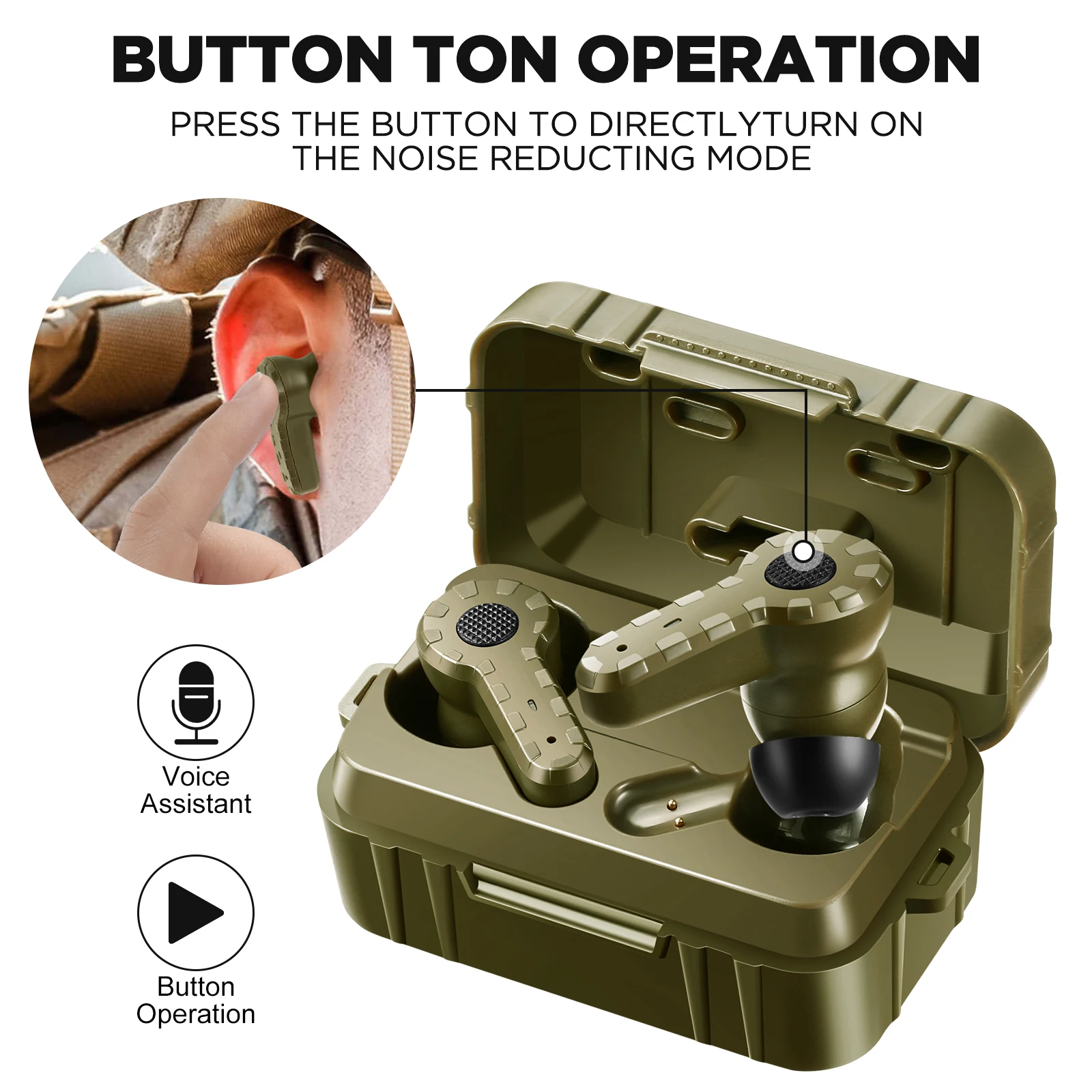 Imagem -03 - Tampões de Ouvido Bluetooth para Range Shoot Hunting Atualização Militar Eletrônico Redução de Ruído Proteção Auditiva Bt5.3 Ver Novo