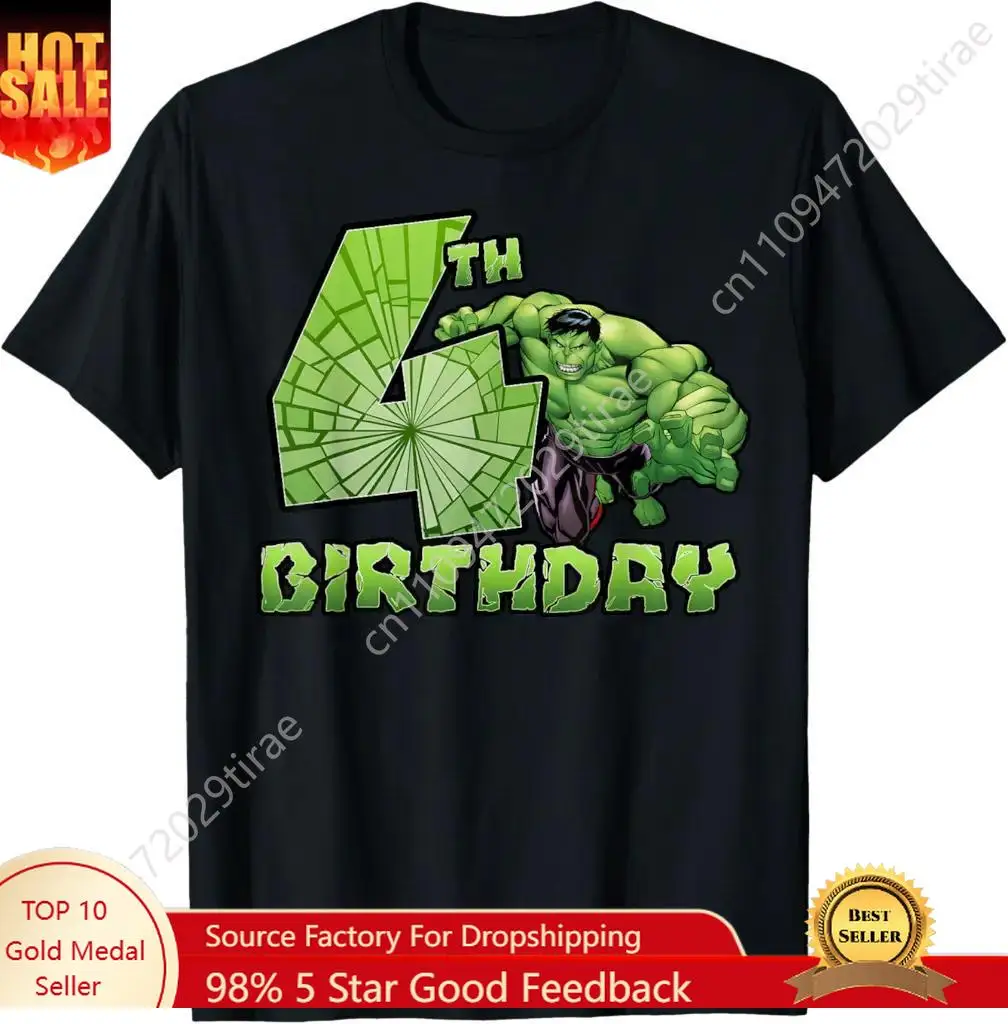 

Marvel Summer Short-sleeved T-shirt With Marvel Superhero Hulk Print Street Style Casual Top For Cosplay