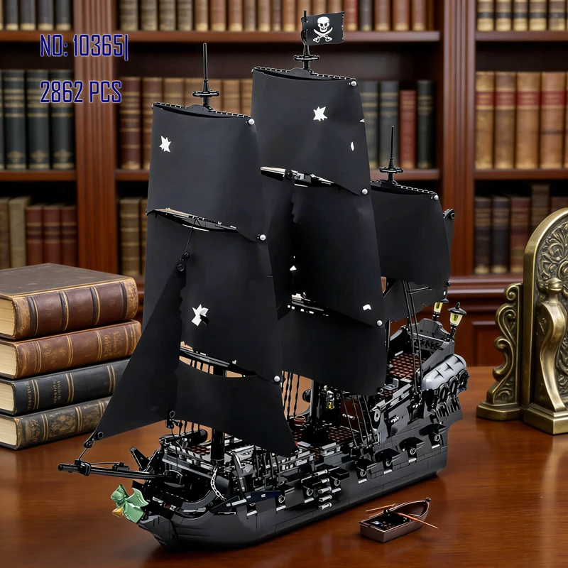 

Набор для сборки модели парусного корабля «Пираты Карибского моря» 10365, новинка 2026 года, подарок на Рождество, подарок на день рождения
