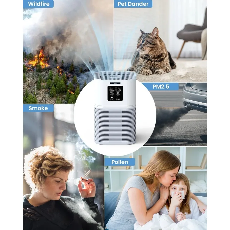 VEWIOR Air Purifiers for Home, HEPA Air Purifiers for Large Room up to 600 sq.ft, H13 True HEPA Air Filter with Fragrance Sponge