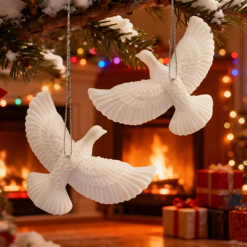 Adorno navideño de Año Nuevo, palomas de la Amistad estilo palomas, adornos de árbol de Navidad solo para el hogar, el mejor regalo para alguien especial