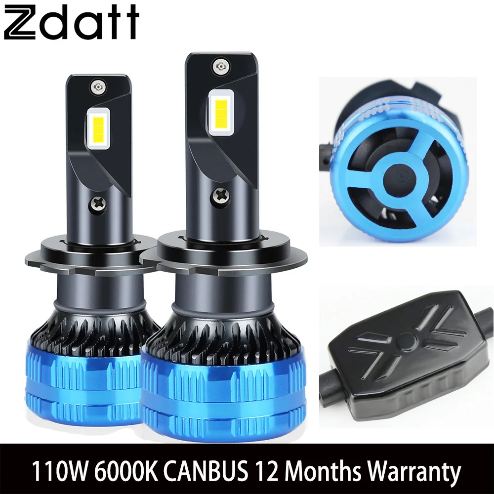 

ZDATT Car Lights H1 H8 H11 H4 H7 Led Lamp 55W Canbus 30000LM 6000K Super White 12V 110W Led Headlights Bulbs 9005 HB3 9006 HB4