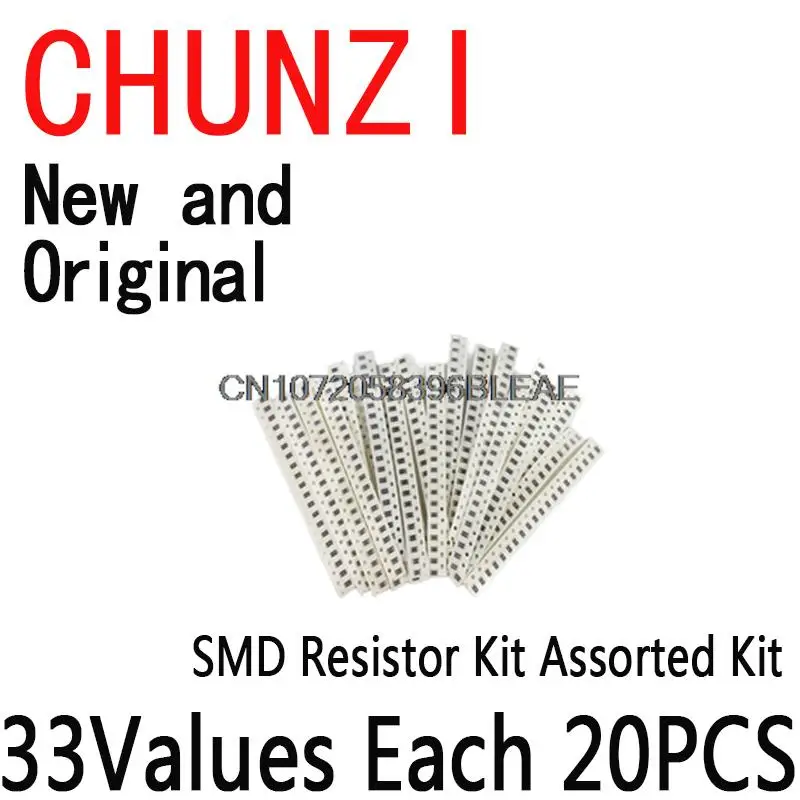 33ValuesX 20PCS=660PCS Sample Kit 0805 SMD Resistor Kit Assorted Kit 1ohm-1M ohm 1%