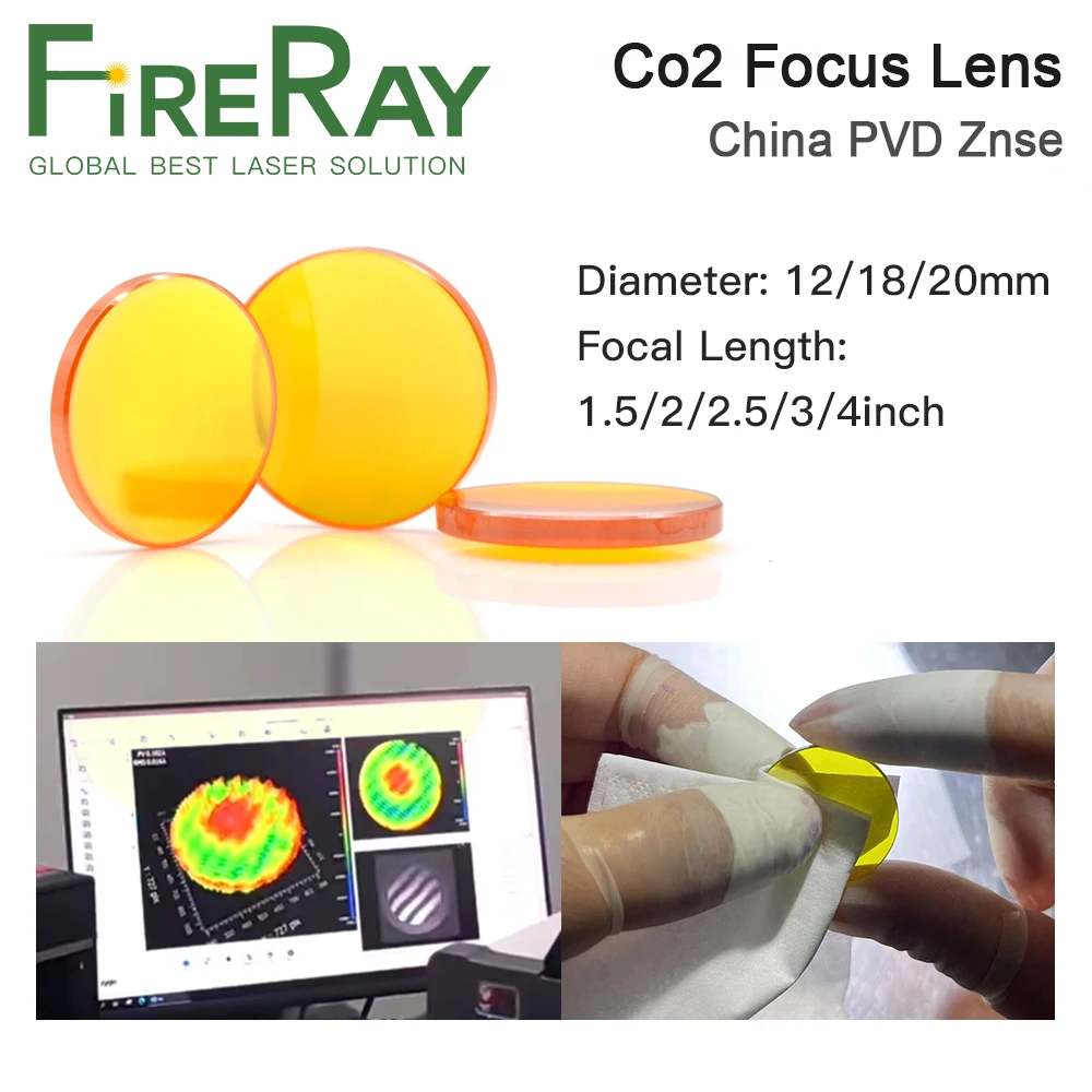FireRay China Co2 Laser ZnSe Focus Lens Dia.12 18 19.05 20mm FL38.1-127mm 1.5 - 4" for Laser Engraving Cutting Machine
