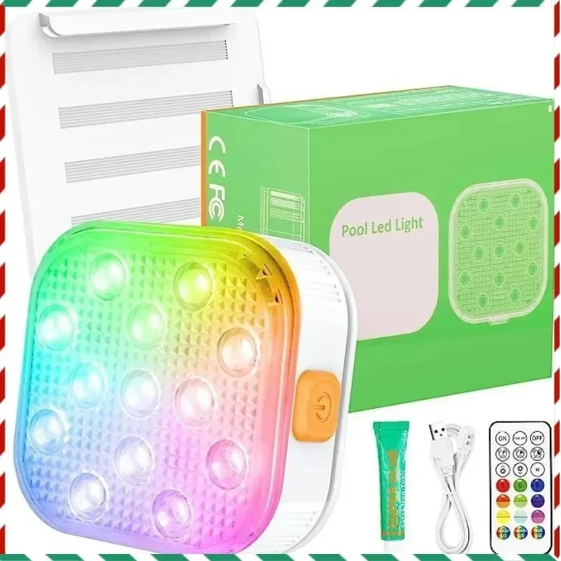 

Underwater Lights LED Submersible Pool Lights Rechargeable 200FT Remote Control Swimming Pool Light with Timer Color changing