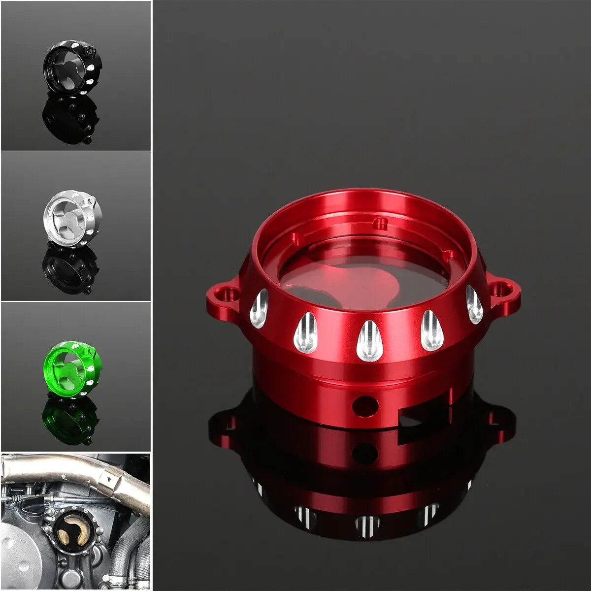 

Motorcycle CNC Aluminum Accessories Engin Transparent Perspect Oil Filter Cover For Kawasaki KLR650 KLR 650 1987-2023