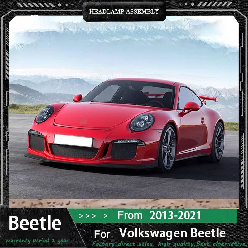 Car Styling for Beetle Headlights 2013-2021 VW Beetle LED Headlight Projector Lens DRL Head Lamp High Low Beam Accessories